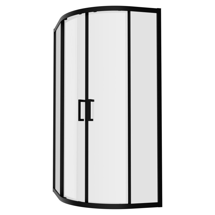 Elin Matt Black Framed 2 Door Offset Quadrant Shower Enclosure - 2 Sizes