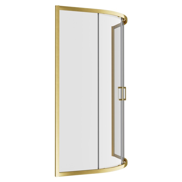 Elin Brushed Brass Framed 2 Door Offset Quadrant Shower Enclosure - 2 Sizes