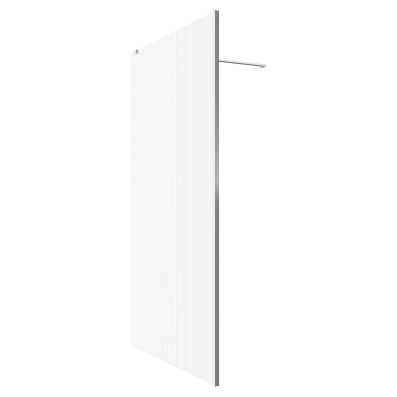 Lowri Chrome 8mm Fluted Wetroom Panels & Support Bars - 4 Sizes