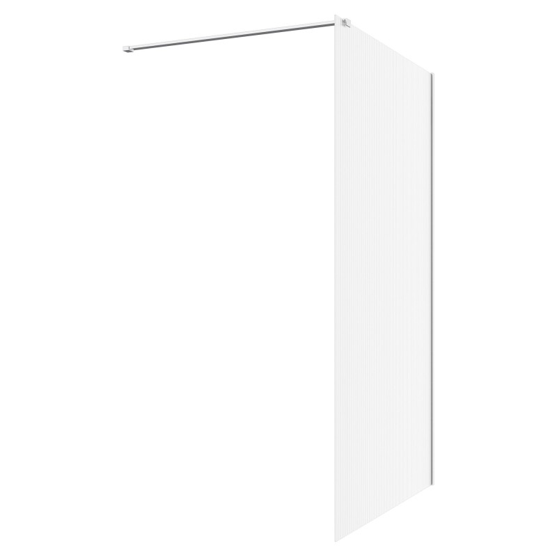 Lowri Chrome 8mm Fluted Wetroom Panels & Support Bars - 4 Sizes