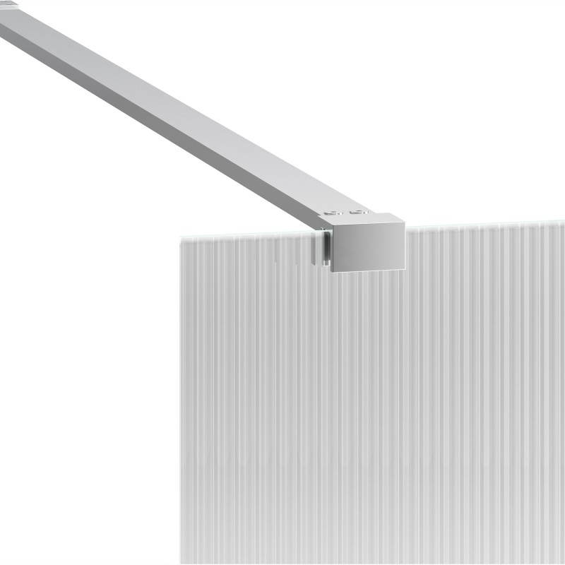 Lowri Chrome 8mm Fluted Wetroom Panels & Support Bars - 4 Sizes