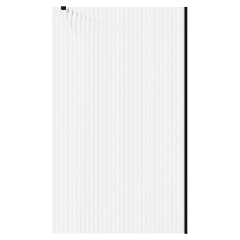 Lowri Matt Black 8mm Fluted Wetroom Panels & Support Bars - 4 Sizes