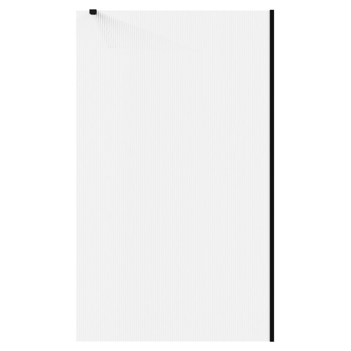 Lowri Matt Black 8mm Fluted Wetroom Panels & Support Bars - 4 Sizes
