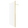 Lowri Brushed Brass 8mm Fluted Wetroom Panels & Support Bars - 4 Sizes