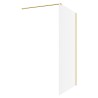 Lowri Brushed Brass 8mm Fluted Wetroom Panels & Support Bars - 4 Sizes