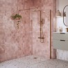 Lowri Brushed Bronze 8mm Wetroom Panels & Support Bar - 9 Sizes