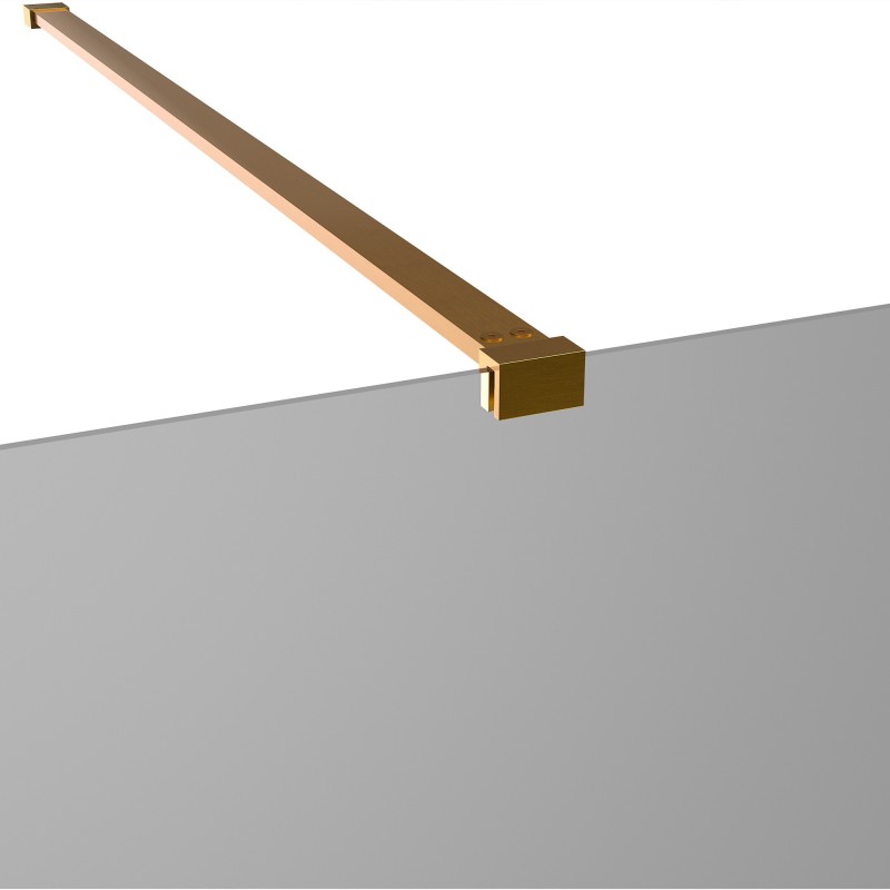 Lowri Brushed Bronze 8mm Wetroom Panels & Support Bar - 9 Sizes