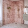 Lowri Brushed Bronze 8mm Wetroom Panels & Support Bar - 9 Sizes