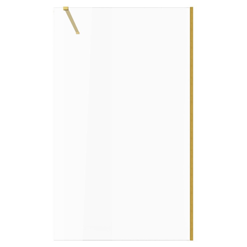 Lowri Brushed Brass 8mm Wetroom Panels & Support Bar - 9 Sizes