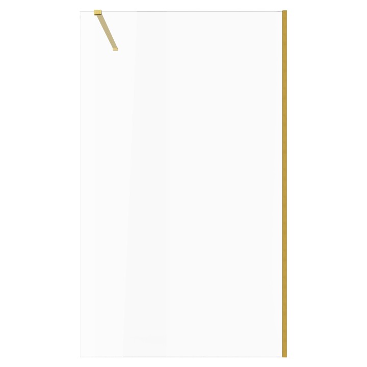 Lowri Brushed Brass 8mm Wetroom Panels & Support Bar - 9 Sizes