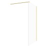 Lowri Brushed Brass 8mm Wetroom Panels & Support Bar - 9 Sizes