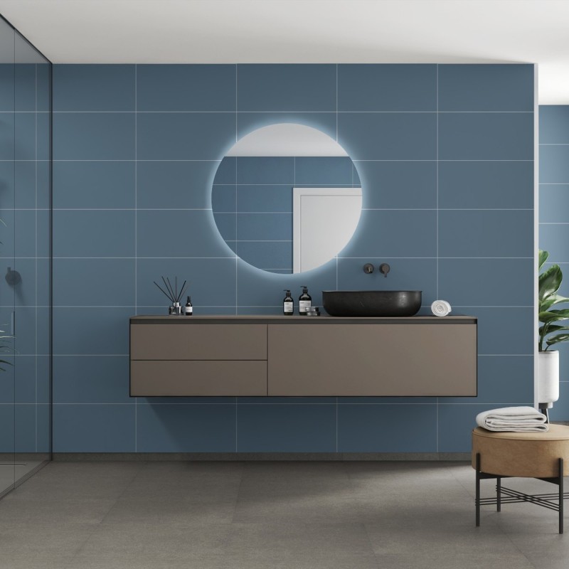 Fibo Contemporary Tile Effect - Dusty Blue