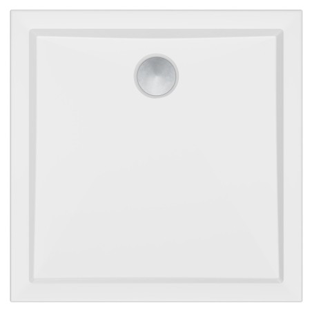 White 40mm Low Profile Shower Trays Includes Chrome Waste - 700mm (W) to 900mm (H) - Edge Centre Waste