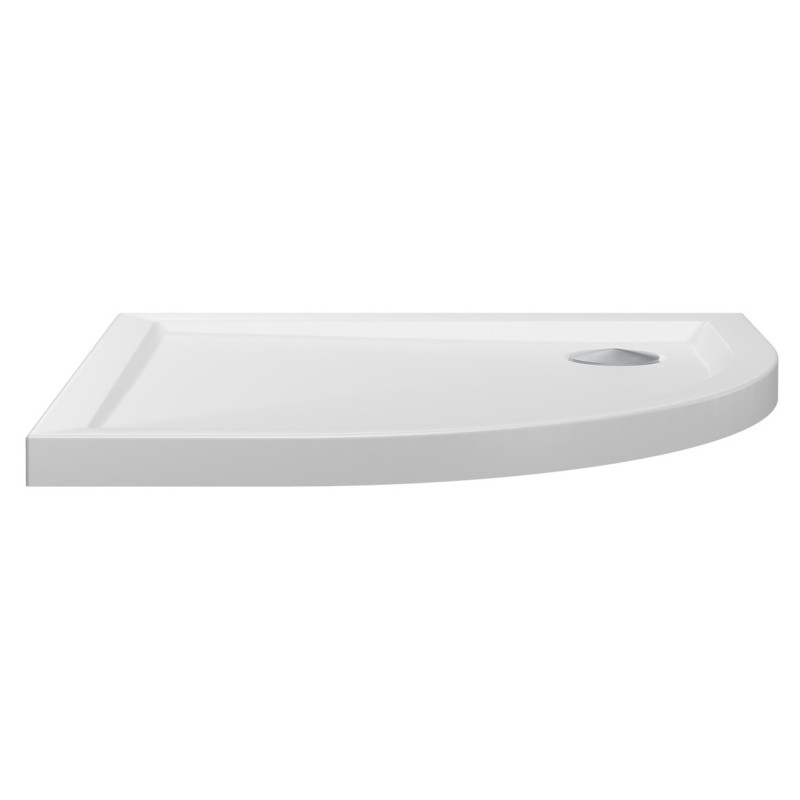 White Quadrant 40mm Low Profile Shower Trays - 800mm to 1000mm (w) Edge Waste Location - Includes Chrome Waste