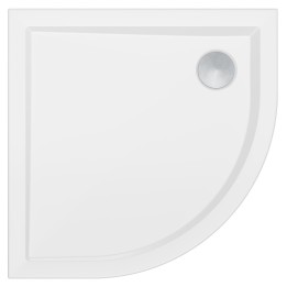 White Quadrant 40mm Low Profile Shower Trays - 800mm to 1000mm (w) Edge Waste Location - Includes Chrome Waste