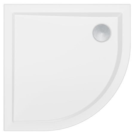 White Quadrant 40mm Low Profile Shower Trays - 800mm to 1000mm (w) Edge Waste Location - Includes Chrome Waste