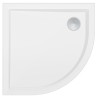 White Quadrant 40mm Low Profile Shower Trays - 800mm to 1000mm (w) Edge Waste Location - Includes Chrome Waste