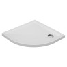 White Quadrant 40mm Low Profile Shower Trays - 800mm to 1000mm (w) Edge Waste Location - Includes Chrome Waste