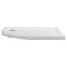 Offset 40mm Quadrant White Luxury Shower Trays & Chrome Waste - 900mm To 1200mm (W) - Edge Waste Location (Left or Right Hand)