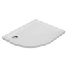Offset 40mm Quadrant White Luxury Shower Trays & Chrome Waste - 900mm To 1200mm (W) - Edge Waste Location (Left or Right Hand)