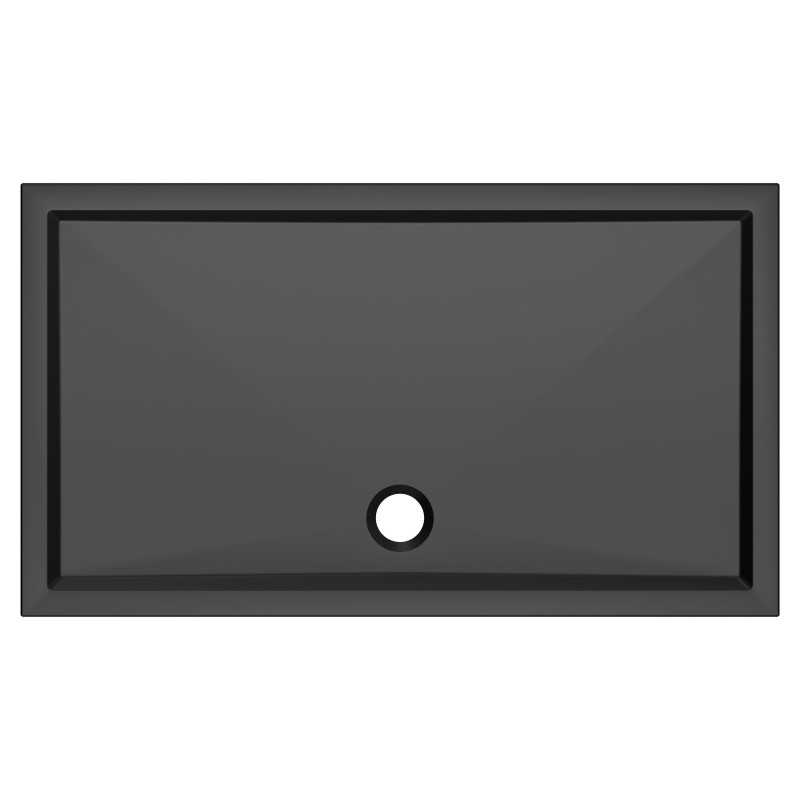 40mm Black Rectangular Trays Includes Black Waste - 1000mm to 1700mm (W) - Mid Edge Waste Location (4 Sizes)