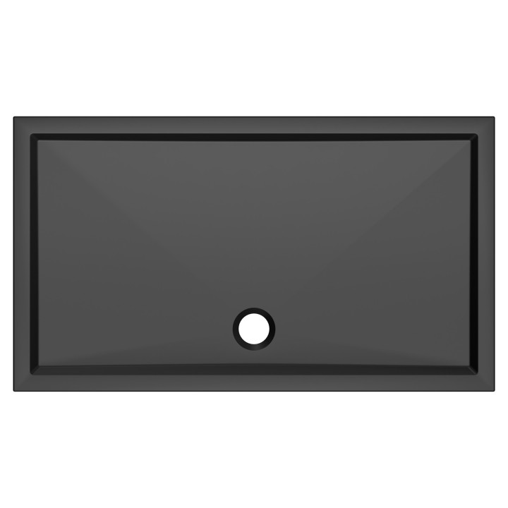 40mm Black Rectangular Trays Includes Black Waste - 1000mm to 1700mm (W) - Mid Edge Waste Location (4 Sizes)