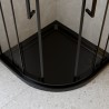 40mm Low Profile Quadrant Shower Trays Includes Waste - Black - Insitu