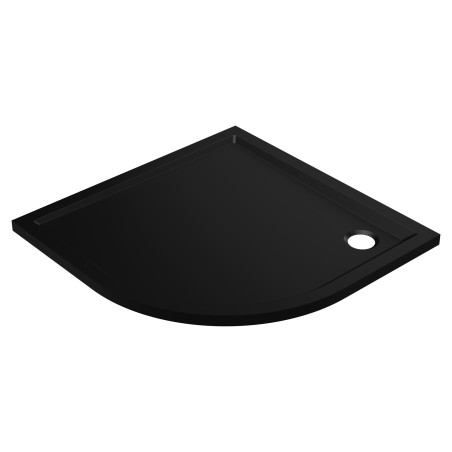 Quadrant Black Low Profile 45mm Shower Trays 800mm to 900mm (W) - Edge Waste Location (2 Sizes) Includes Black Waste