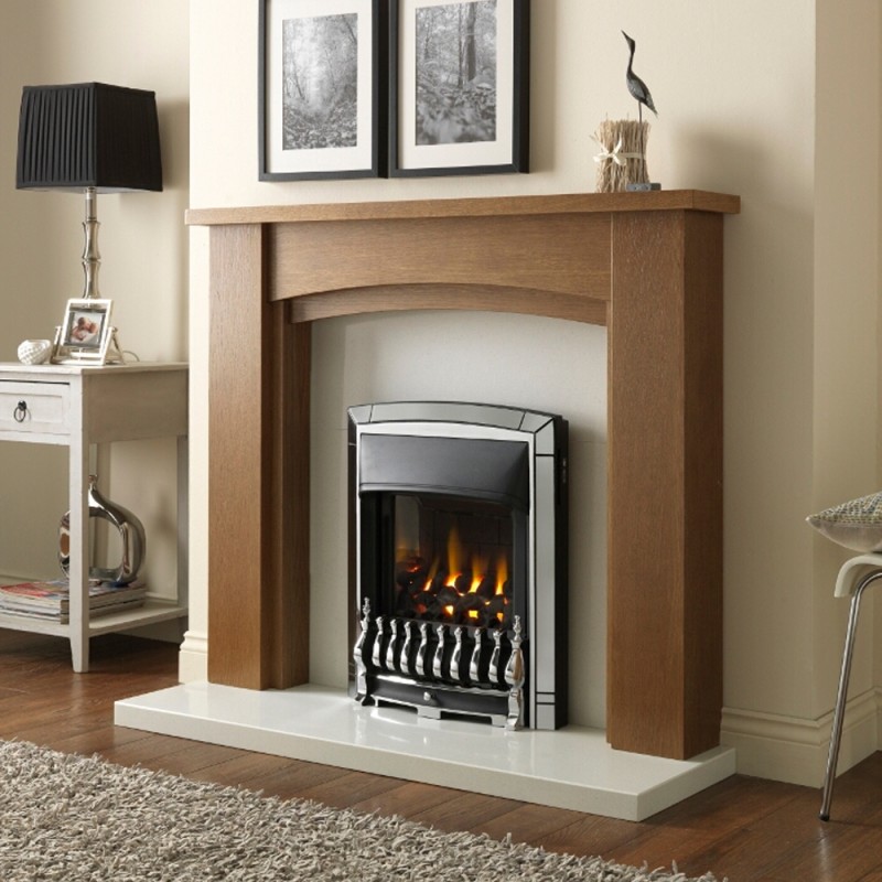 Valor "Dream" Chrome Slimline Inset Homeflame Gas Fire - Insitu