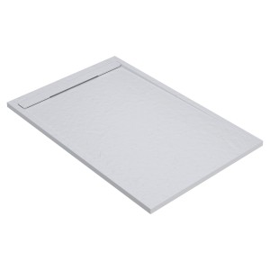 White 30mm Slate Effect Rectangular Shower Trays - Includes Built in Linear Waste - 1000mm to 1700mm (W) - 5 Sizes