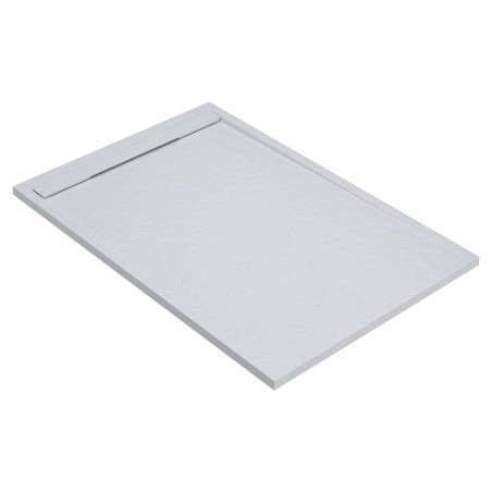 White 30mm Slate Effect Rectangular Shower Trays - Includes Built in Linear Waste - 1000mm to 1700mm (W) - 5 Sizes