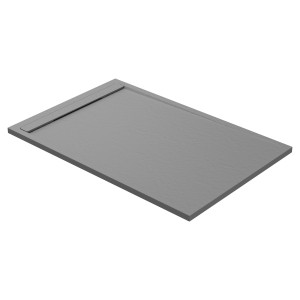 Grey 30mm Slate Effect Rectangular Shower Trays - Includes Built in Linear Waste - 1000mm to 1700mm (W) - 5 Sizes