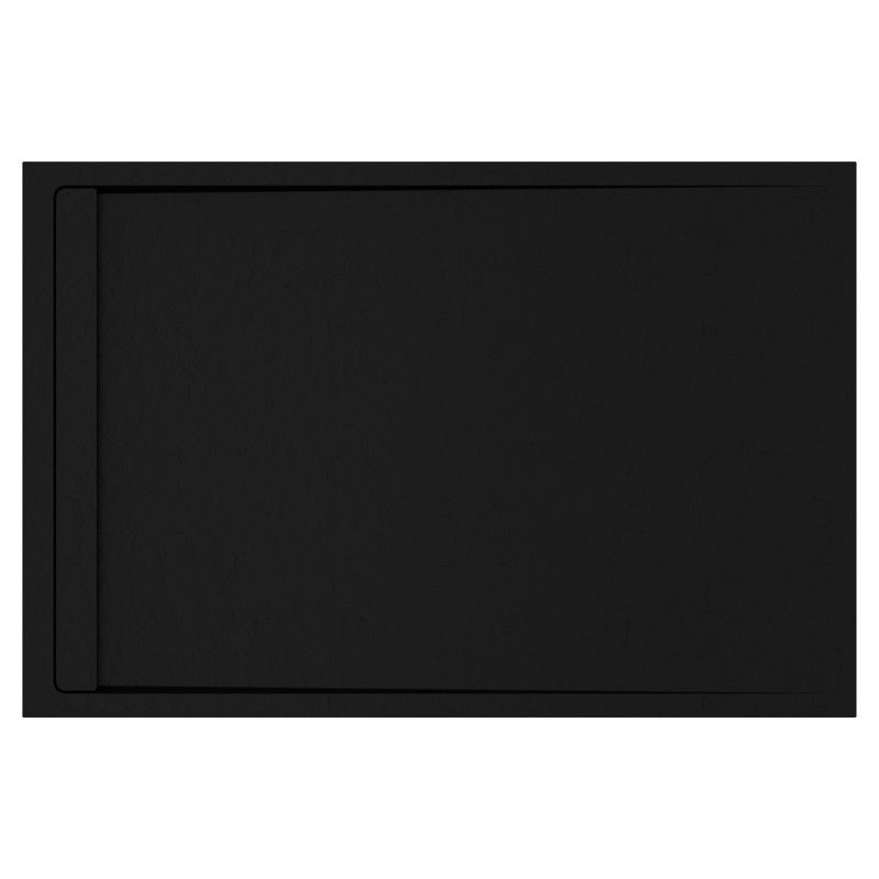 Black 30mm Slate Effect Rectangular Shower Trays - Includes Built in Linear Waste - 1000mm to 1700mm (W) - 5 Sizes