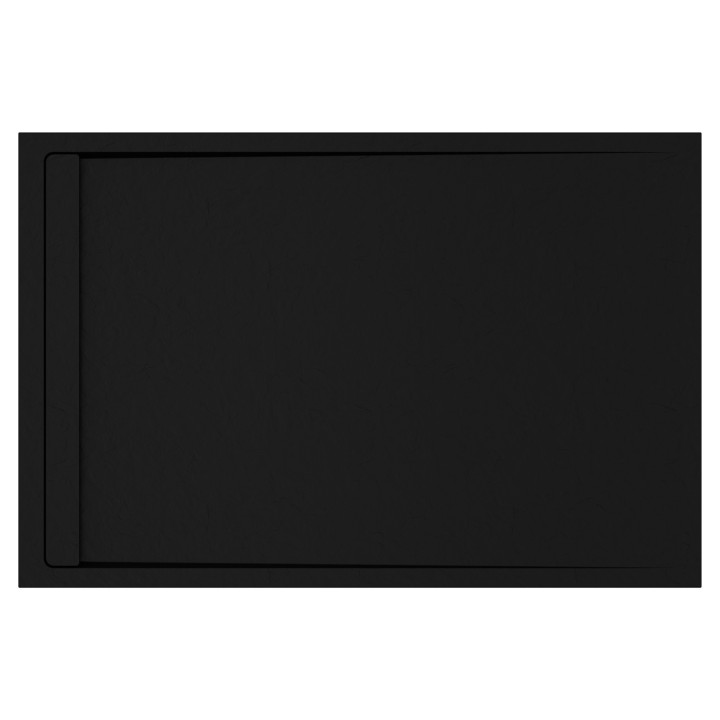 Black 30mm Slate Effect Rectangular Shower Trays - Includes Built in Linear Waste - 1000mm to 1700mm (W) - 5 Sizes