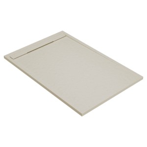 Latte 30mm Slate Effect Rectangular Shower Trays - Includes Built in Linear Waste - 1000mm to 1700mm (W) - 5 Sizes