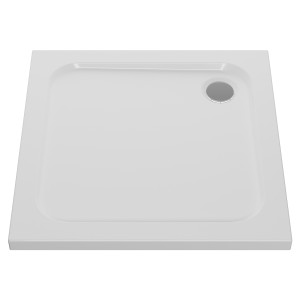 45mm Low Profile Rectangular Trays Includes Chrome Waste - 760mm to 1500mm (W) - Corner Waste Location (18 Sizes)