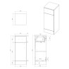 Kanazawa 300mm (w) 1 Drawer  1 Door Base Unit - White Gloss - Technical Drawing