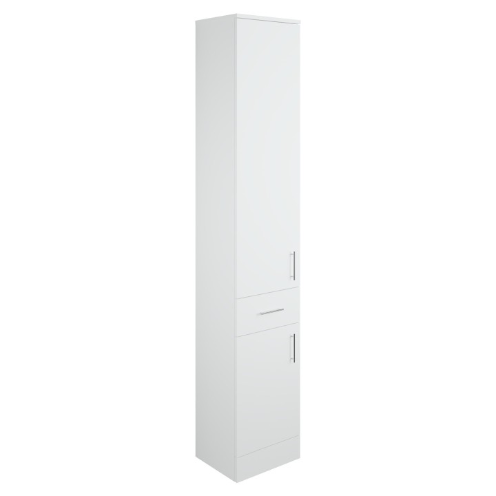 Kanazawa 300mm (w) 2 Door 1 Drawer Tall Unit - White Gloss