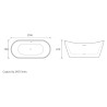 Lancer Latte Freestanding Double Ended Luxury Bath & Chrome Integrated Waste - 1700mm(l) x 780mm(w) x 690mm(h)