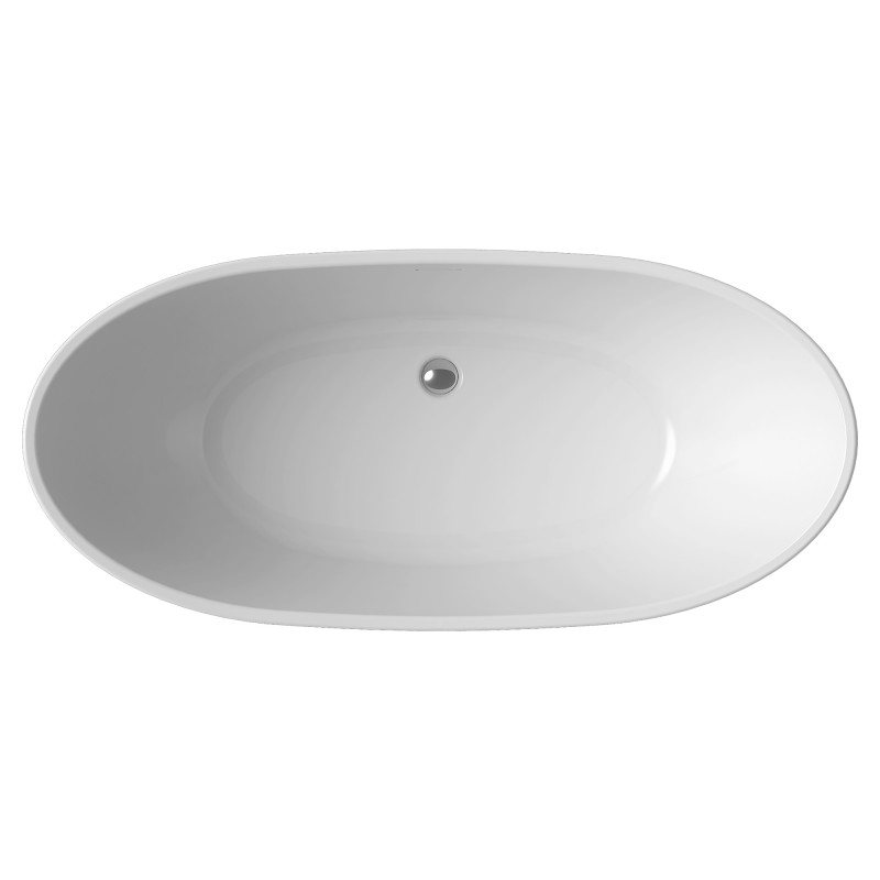 Lancer Latte Freestanding Double Ended Luxury Bath & Chrome Integrated Waste - 1700mm(l) x 780mm(w) x 690mm(h) - Closeup