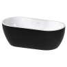 Freestanding Gloss Black Double Ended Luxury Bath & Integrated Waste - 1655mm(l) x 745mm(w) x 580mm(h)