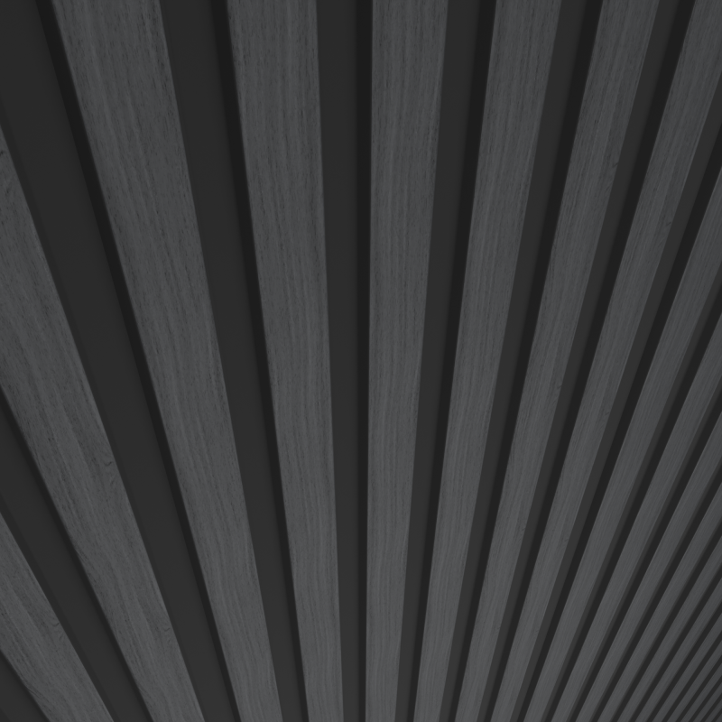 Charcoal - Waterproof PVC Slatted Decorative Interior Wall Panels - 300mm (w) x 2600mm (h)
