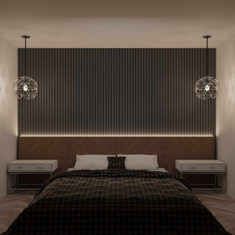 Charcoal - Waterproof PVC Slatted Decorative Interior Wall Panels - 300mm (w) x 2600mm (h)