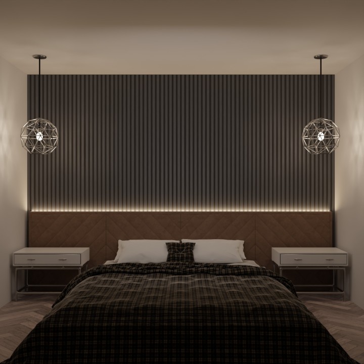 Charcoal - Waterproof PVC Slatted Decorative Interior Wall Panels - 300mm (w) x 2600mm (h)
