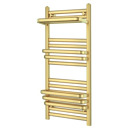500mm (w) x 1000mm (h) Hera Brushed Brass Designer Heated Towel Rail