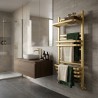 500mm (w) x 1000mm (h) Hera Brushed Brass Designer Towel Rail - closeup