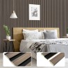 Walnut - Waterproof PVC Slatted Decorative Interior Wall Panels - 300mm (w) x 2600mm (h)