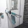 1200mm (w) Chrome Wetroom Wraparound Towel Holder & Shelf (Cut to Size) - closeup
