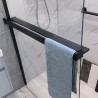 1200mm (w) Matt Black Wetroom Wraparound Towel Holder & Shelf (Cut to Size) - closeup