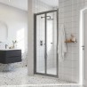 Brushed Pewter Rene 6mm Bi-Fold Shower Door - Insitu